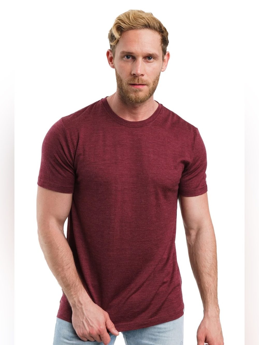 MerinoTech Merino T Shirt 180 Burgundy Wine Size Medium